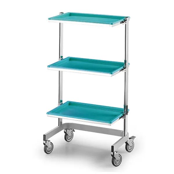 DocMed GmbHZureichewagen Gerätewagen Modell 9032 mit Kunststoff‑Tabletts und RollenDocMed GmbH